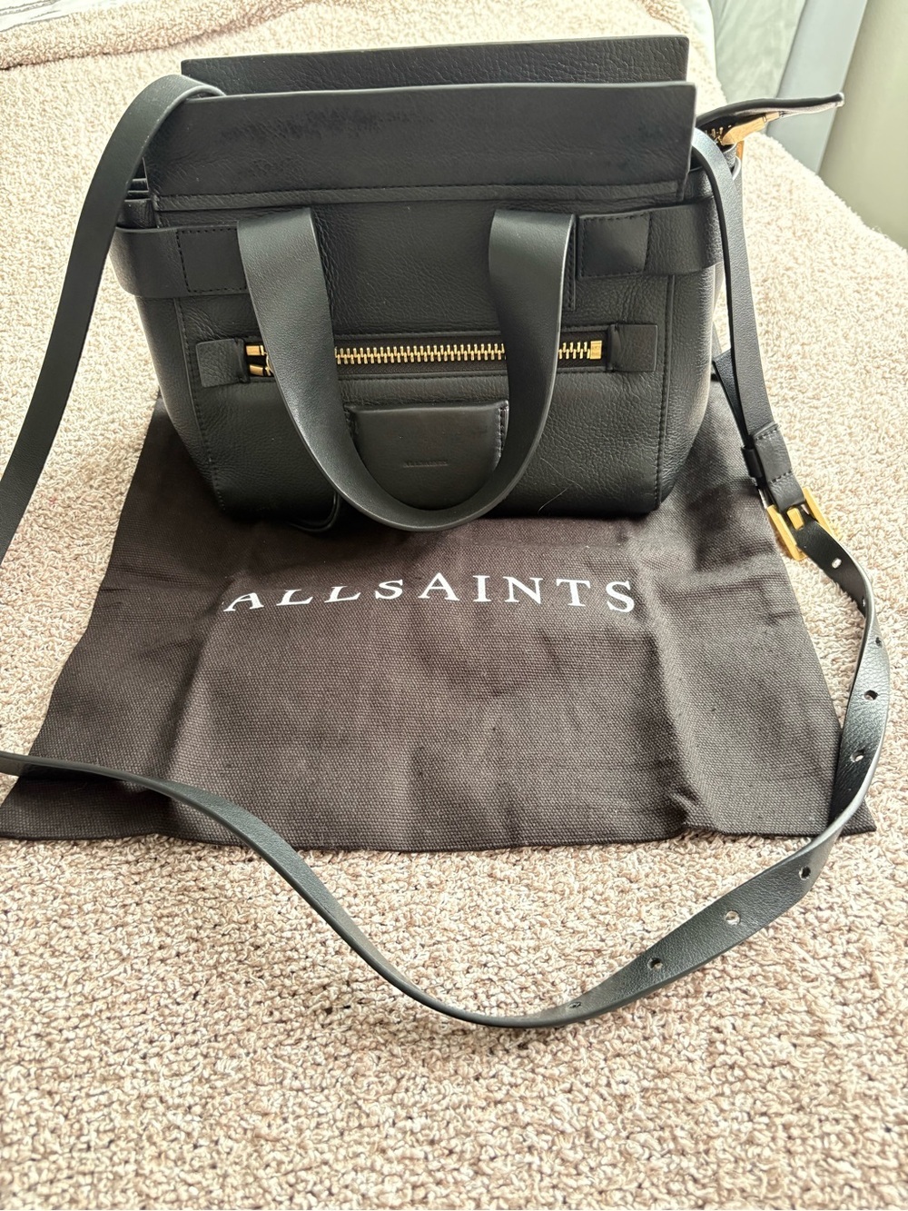 All Saints Mini Perez Leather Top Handle Bag